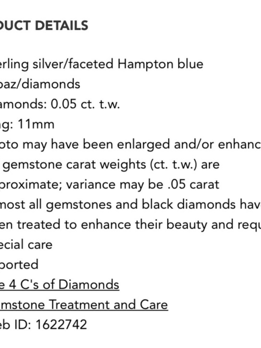 David Yurman Blue Topaz Sterling Cable Ring - Picture 5 of 5